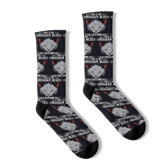 This Is My Russian Blue Costume Funny Cat Lover Socks
