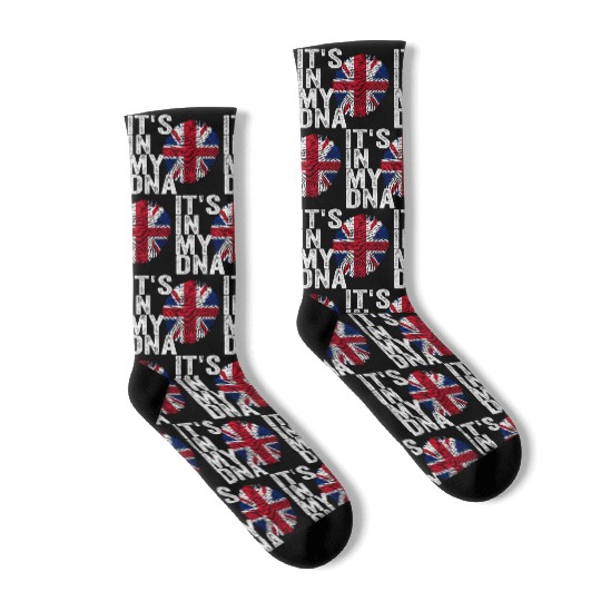 It'S In My Dna Uk Union Jack England Flag Eu Socks