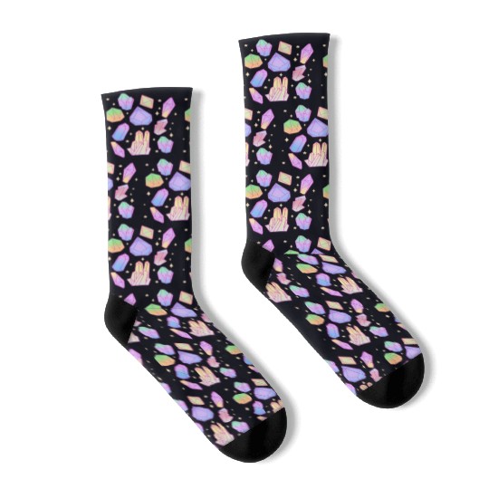 Pastel Goth Magical Crystal Waterfall Kawaii Goth Socks