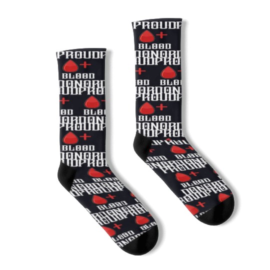 Save Lives Donate Blood Proud Blood Donor Gift Socks