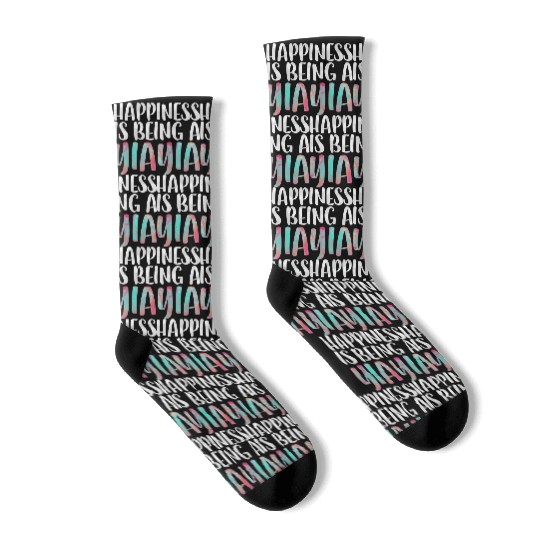 Happiness Is Being A Yiayia Mother'S Day Socks