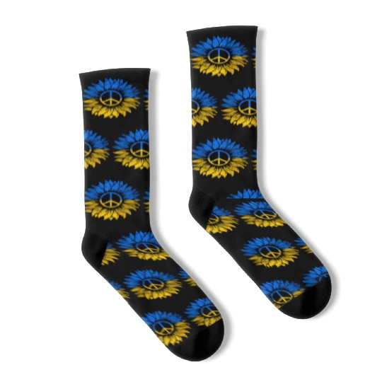 Ukrainian Flag Ukraine Flag Sunflower Socks