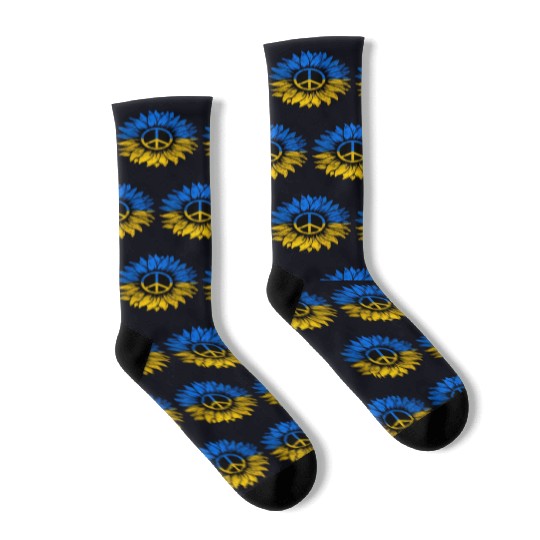 Ukrainian Flag Ukraine Flag Sunflower Socks
