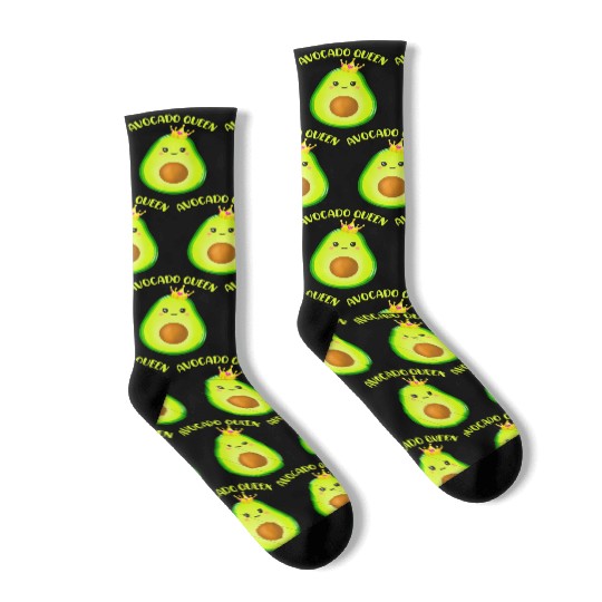 Avocado Vegan Queen Tiara Crown Wos Socks