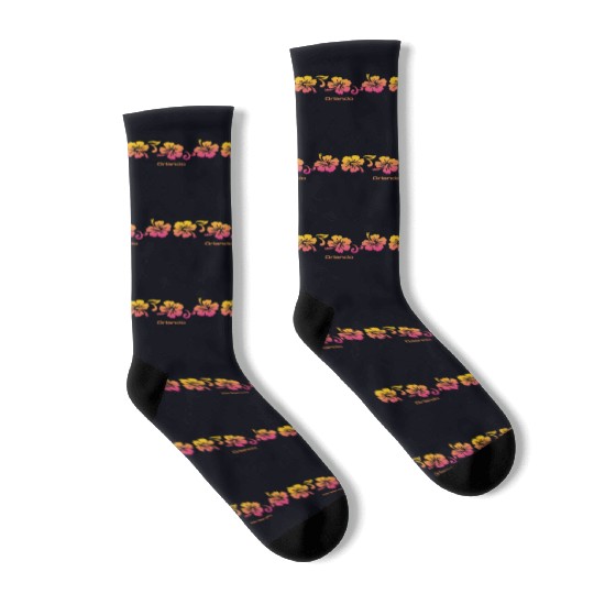 Orlando Florida Hibiscus Souvenir Vacation Socks