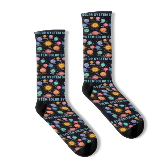 Solar System Planets Science Socks