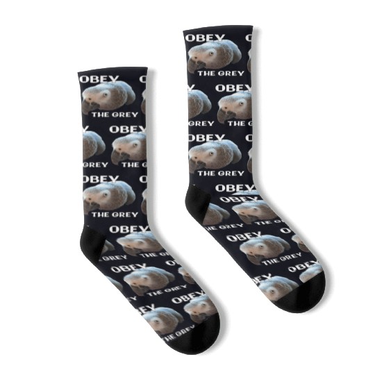 Obey The Grey - African Grey Parrot Socks
