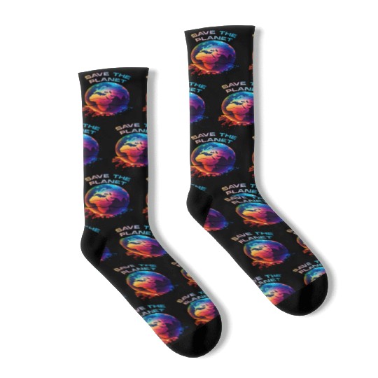 Save the Planet Nature Environment Earth Socks