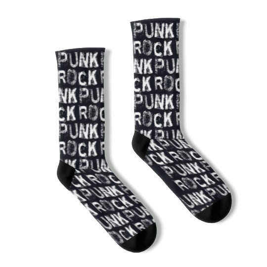 PUNK ROCK Text Socks