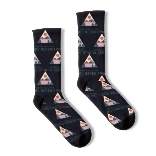Campfire Tales, Stars, And Serenity Camping Socks