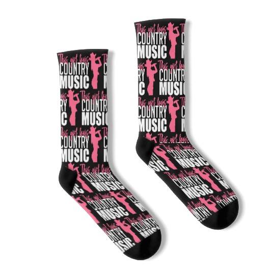 This Girl Loves Country Music A Western Folk Fan Socks