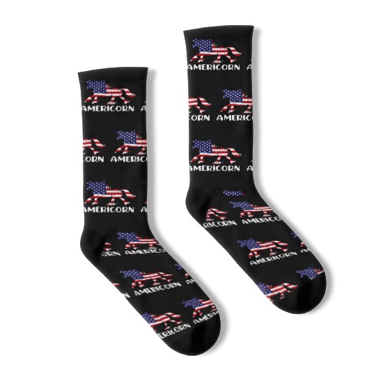 Americorn USA Unicorn Independence Day Party Socks