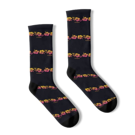 Ixtapa Mexico Hibiscus Souvenir Vacation Socks