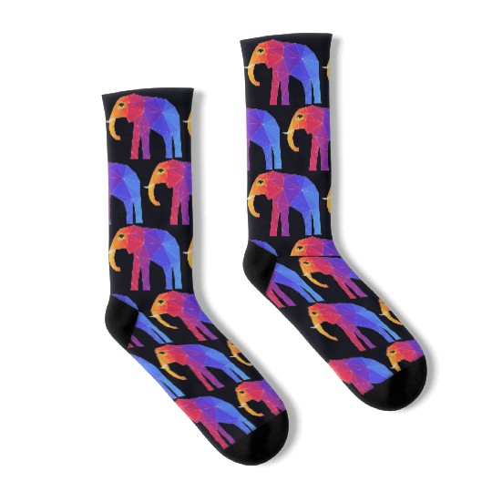Colorful Abstract Elephant Socks