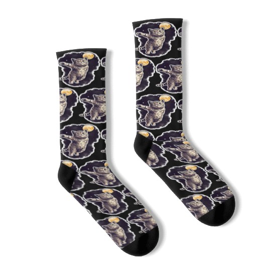 Space cat Socks