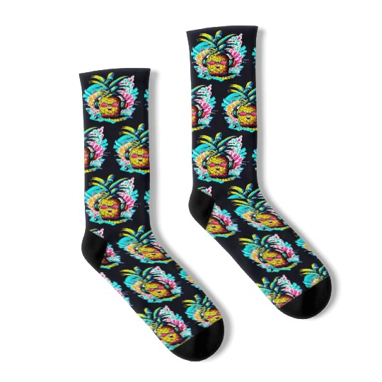 Tropic Beats: Pineapple Party Vibes Socks