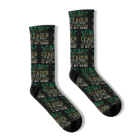 Scout Leader Is My Name Helping Cubs Is My Game Socks
