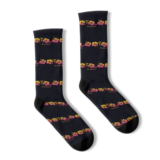 Brisbane Australia Hibiscus Souvenir Vacation Socks