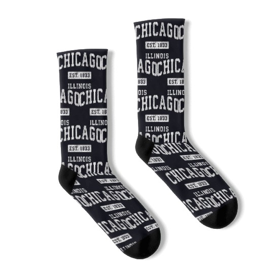Chicago Illinois Il Athletic Sports Socks