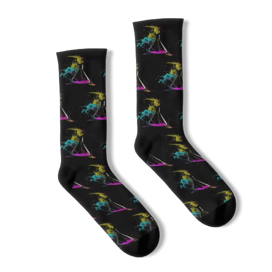 Chemist splash art tube retro chemistry laboratory Socks