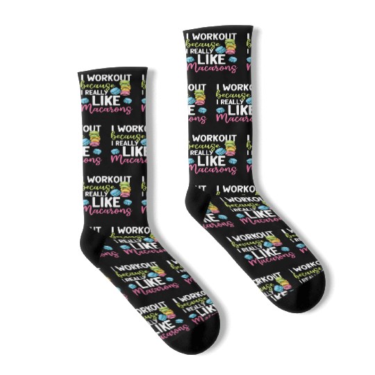 Funny Macaron Workout Ice Cream Sandwich Macaron Socks