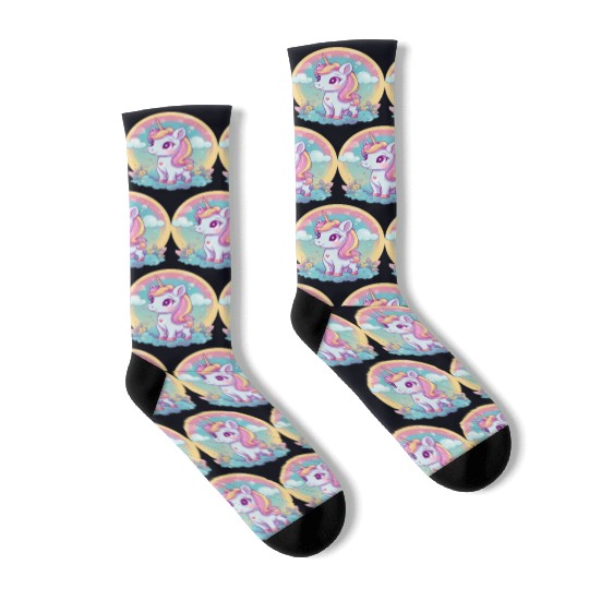 Unicorn Rainbow Sunset Socks