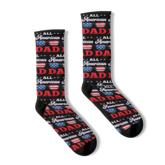 All American Dad Independence Day Party USA Father Socks