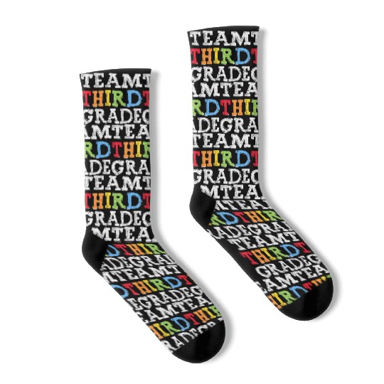 Team 3rd Grade Squad Third Teacher Student Back Socks