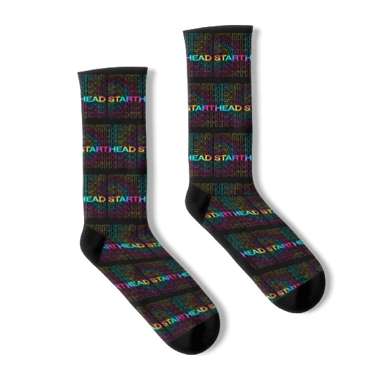 Rainbow Tie Dye Head Start Team Back To School Socks