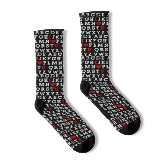 I Love You Abc Alphabet English Teacher Day Socks