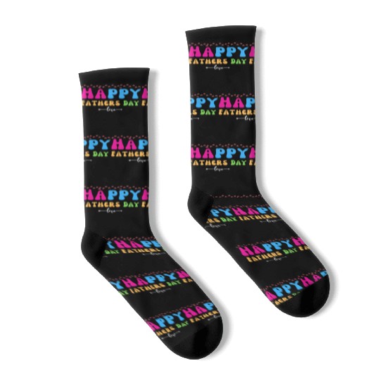 Happy Fathers Day i love you dad Heart Daddy funny Socks