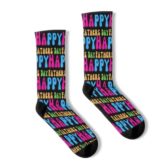 Happy Fathers Day i love you dad Heart Daddy funny Socks