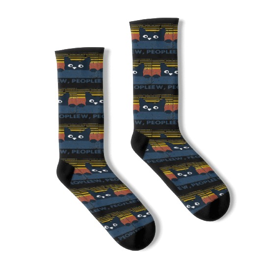 Ew people cat funny gifts Socks