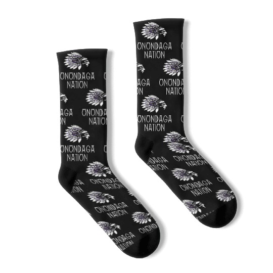 Onondaga Nation Indigenous Native American Headdre Socks