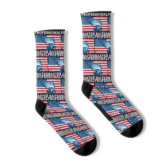Professional Master Baiter Us American Flag Bass Socks