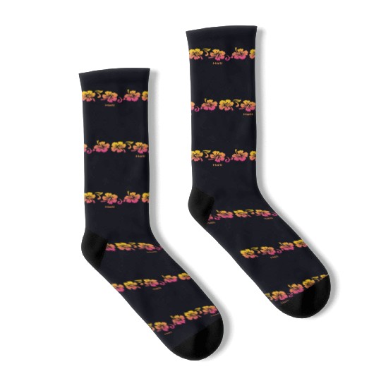 Haiti Hibiscus Souvenir Vacation Socks