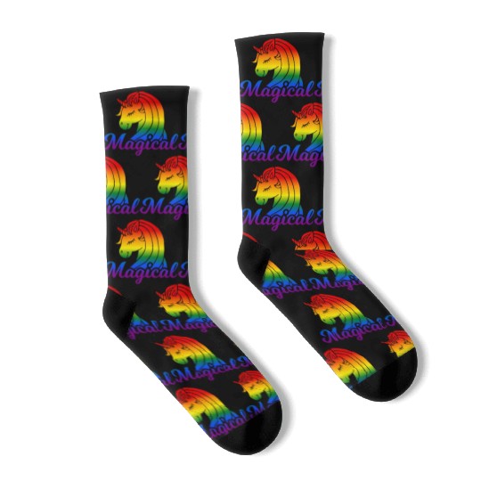 Magical Rainbow Unicorn | TTRPG Pride Socks