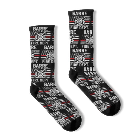 Barre Vermont Fire Dept Thin Red Line Socks