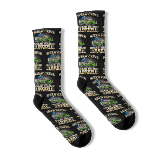 Lawn Mowing Lawn Mower Gardener Gardening Beer Socks
