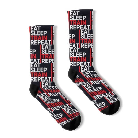 Eat Sleep Train Repeat Socks