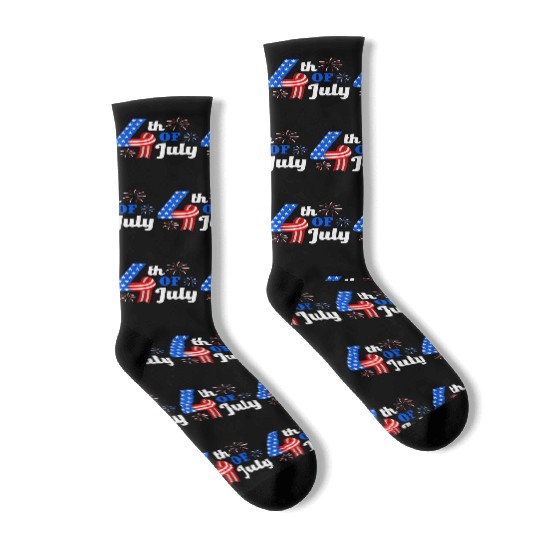 4th July Independence Day Independent America Socks