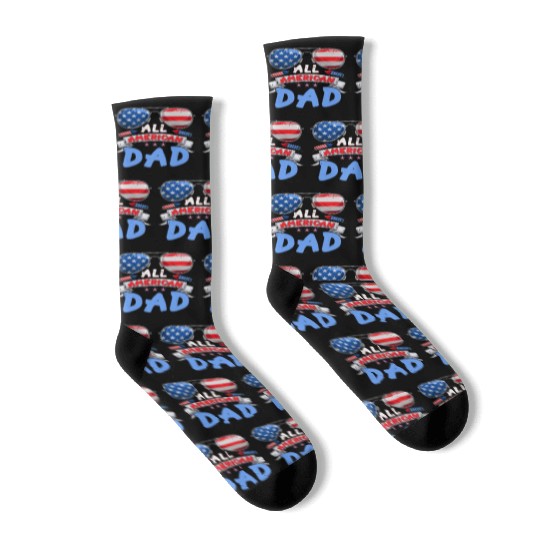 All American Dad US Patriots Fathers America Party Socks