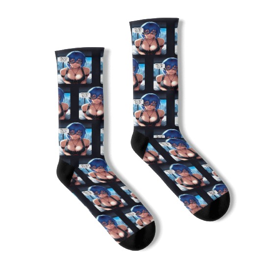 Cyberpunk Waifu Influencer Design 10 Socks