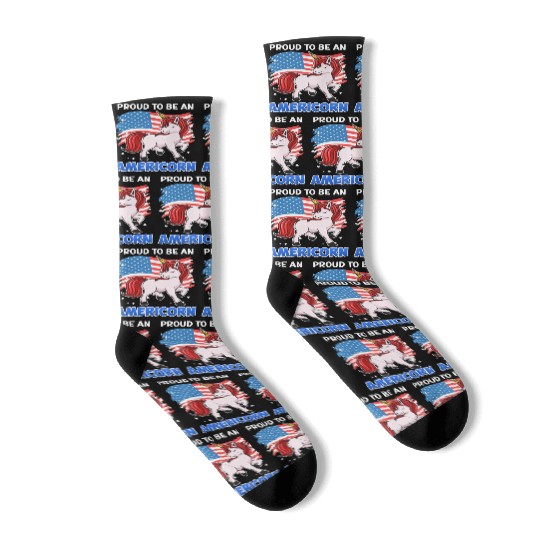 Americorn Unicorn America Party Independence Day Socks