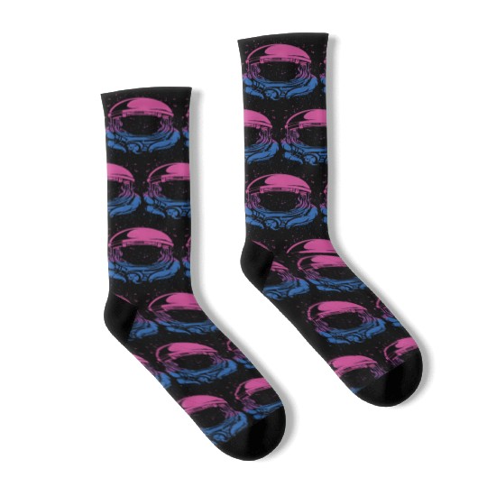 Astronaut In Space Moon Bisexual Flag Bi Space All Socks