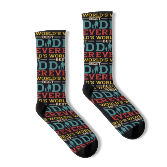 World s Best Dad Ever Father’s Day Socks Design
