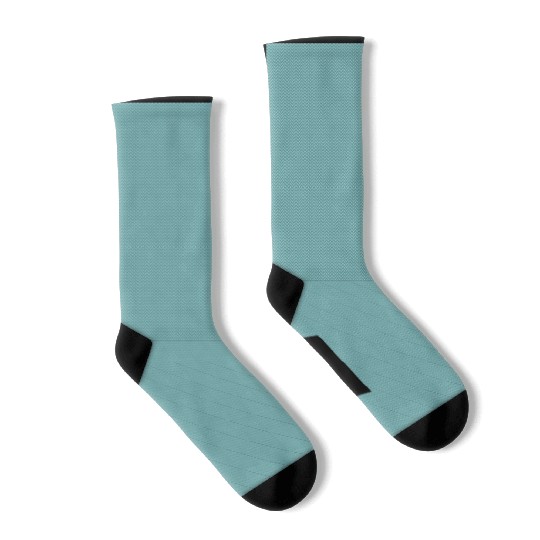 Retro Teal Chevron Pattern Socks