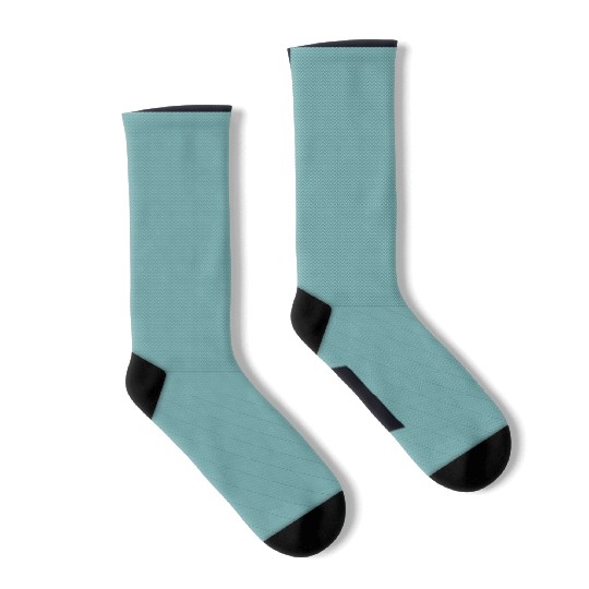 Retro Teal Chevron Pattern Socks