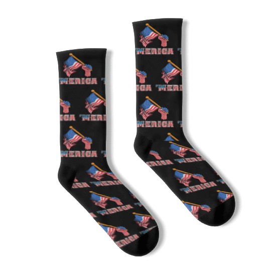 Patriotism Merica Pride US Patriots USA Fan Socks