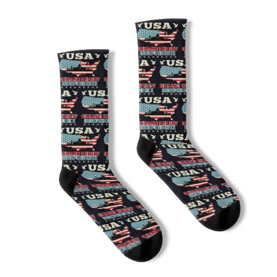 Independence Day Demand Energy Independence USA Socks